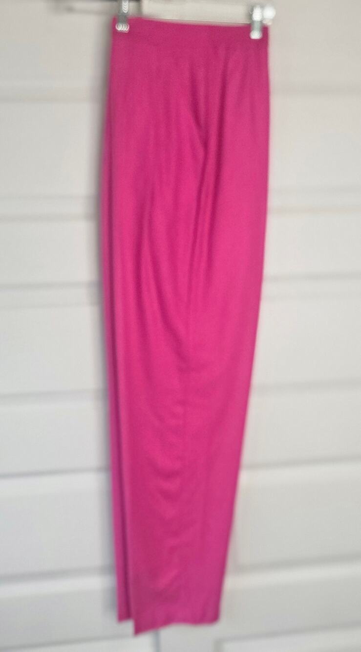 Vintage George Georgiou 100% Raw Silk Pleated Trousers Medium Fuchsia Pink